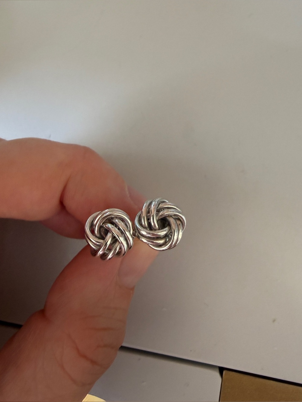Sterling silver knot earrings